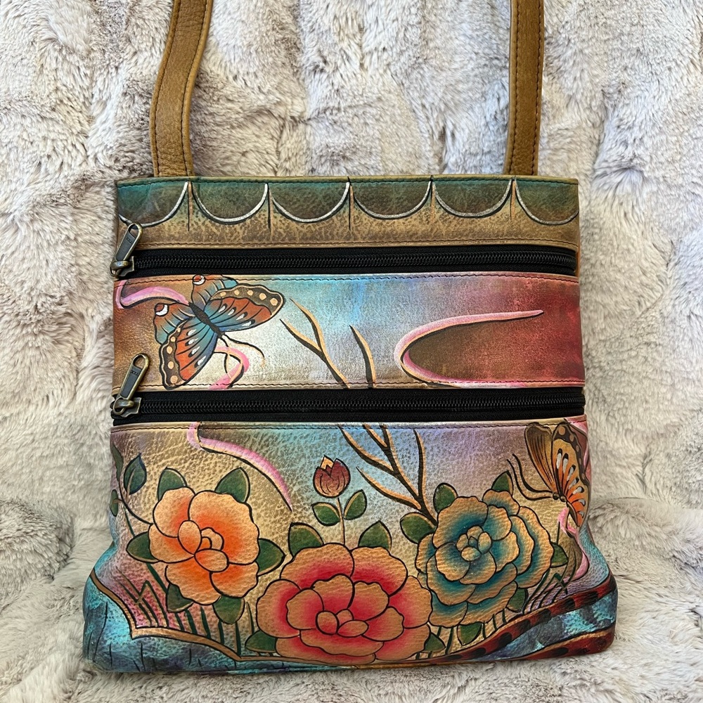 ✨👜 Anuschka Hand Painted Medium Crossbody 👜✨